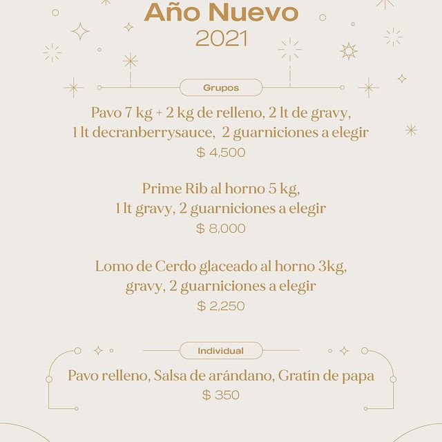 Les compartimos nuestro Menú para Año Nuevo con paquetes de cenas/comidas par...